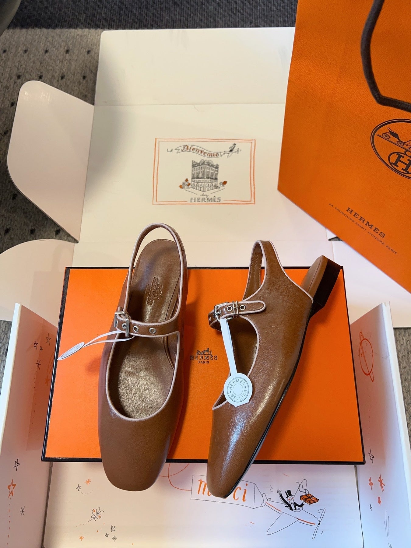 KLEO SLINGBACK IN BRONZE BROWN CALFSKIN