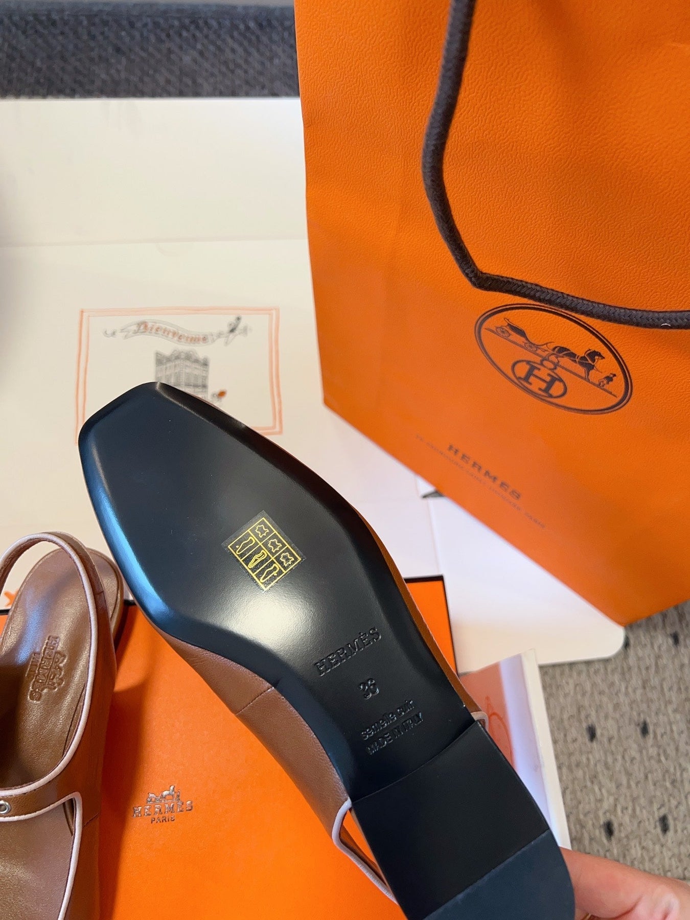 KLEO SLINGBACK IN BRONZE BROWN CALFSKIN