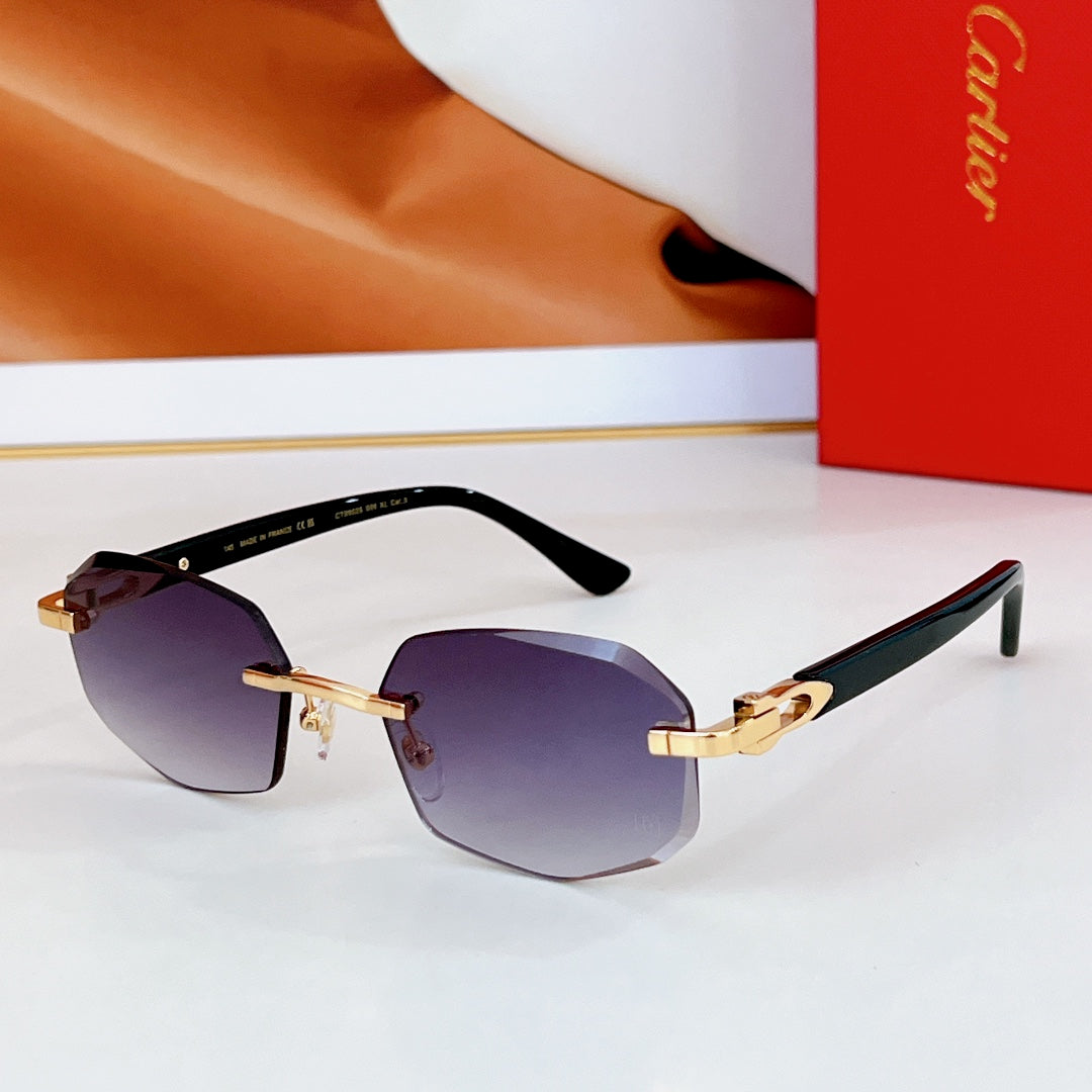 C DE RIMLESS GEOMETRIC FRAME SUNGLASSES CT0902S IN METAL AND ACETATE