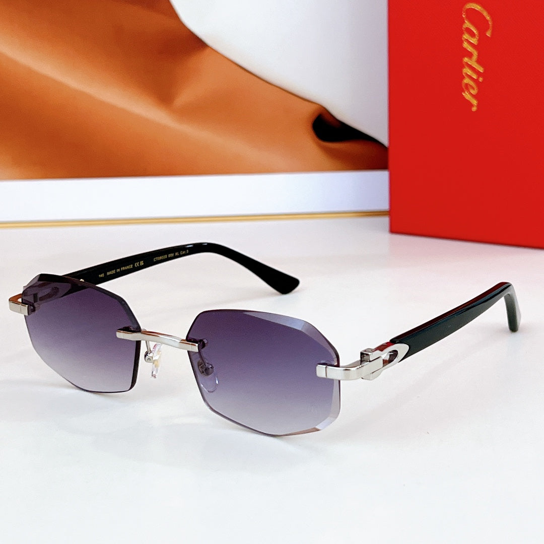 C DE RIMLESS GEOMETRIC FRAME SUNGLASSES CT0902S IN METAL AND ACETATE