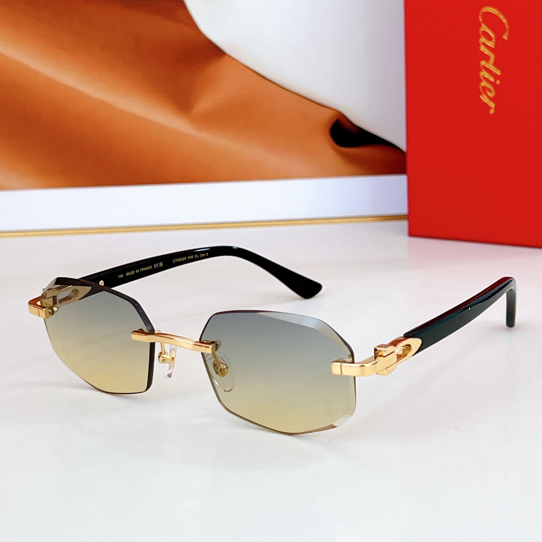 C DE RIMLESS GEOMETRIC FRAME SUNGLASSES CT0902S IN METAL AND ACETATE