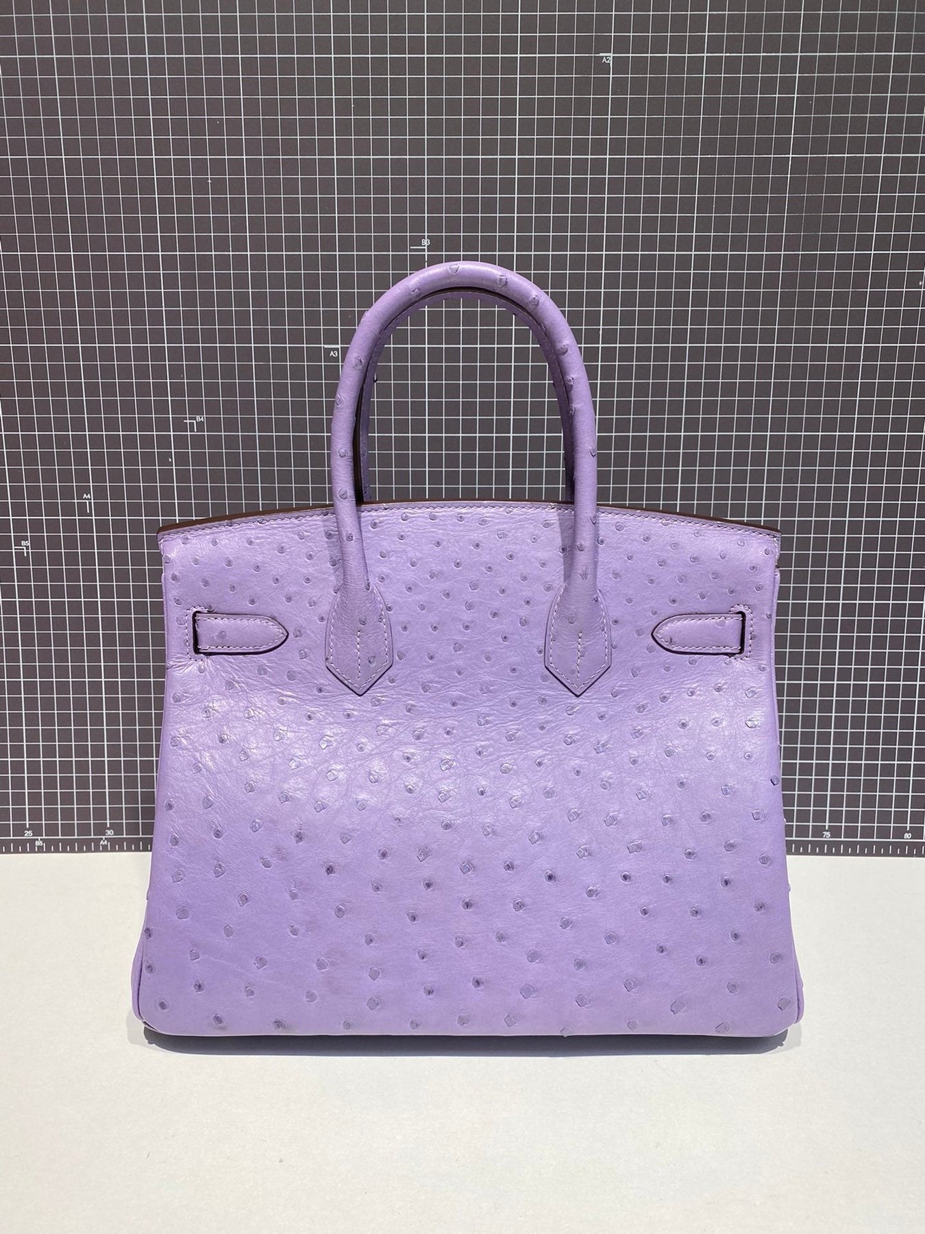 HM BIRKIN 30CM PURPLE OSTRICH LEATHER SILVER HARDWARE