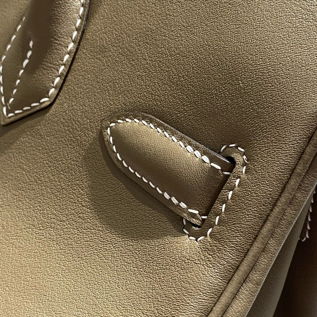 HM SHOULDER BIRKIN 29CM GRAY CALFSKIN SILVER HARDWARE