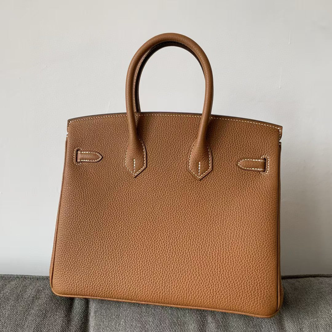 HM BIRKIN 35CM BAG BROWN CALFSKIN SILVER HARDWARE
