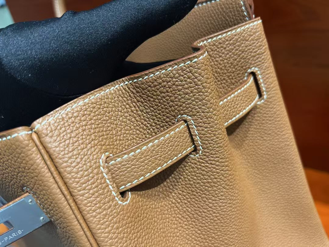 HM BIRKIN 35CM BAG BROWN CALFSKIN SILVER HARDWARE