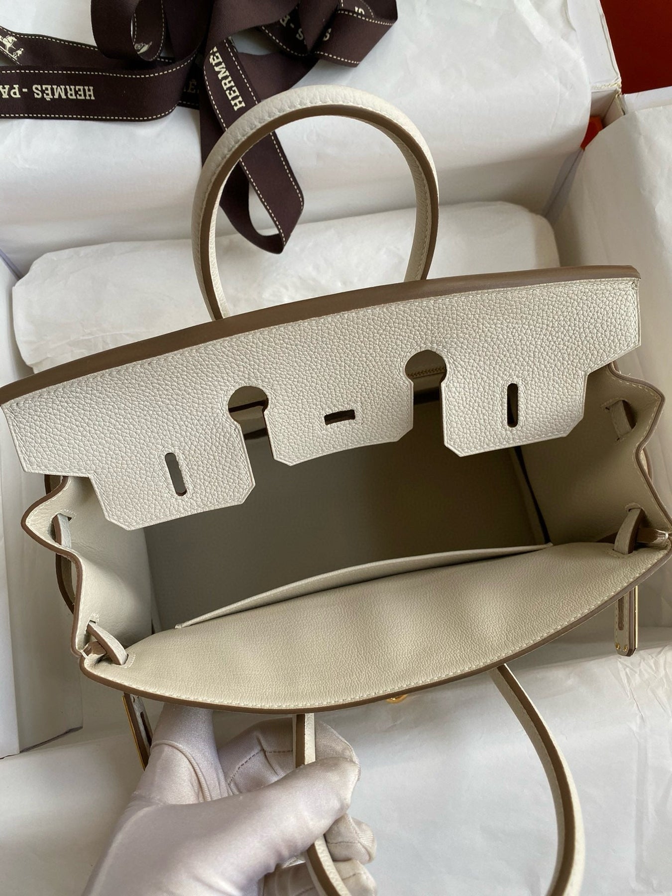 HM BIRKIN 25CM CREAM TOGO LEATHER GOLD HARDWARE