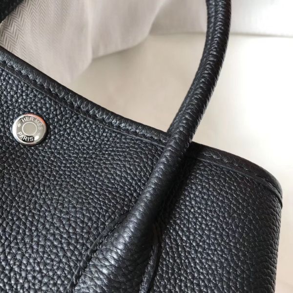 HERM Garden Party 30 Bag In Black Taurillon Leather