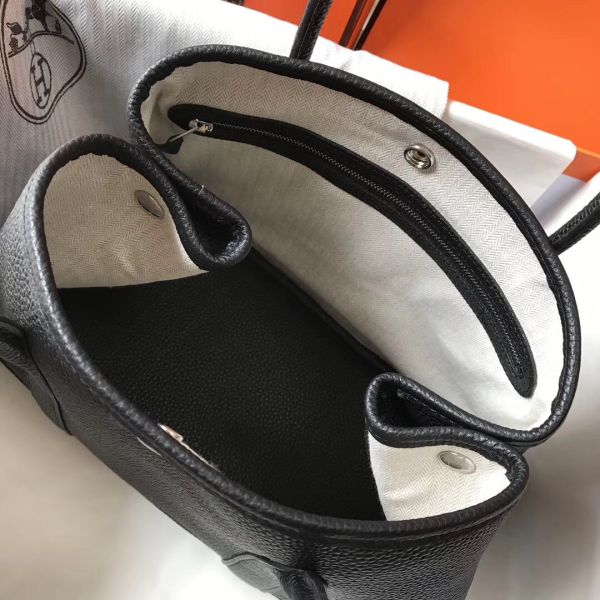 HERM Garden Party 30 Bag In Black Taurillon Leather