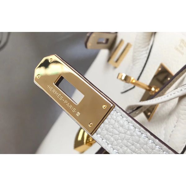 HERM Birkin 35cm Bag In Beton Clemence Leather GHW