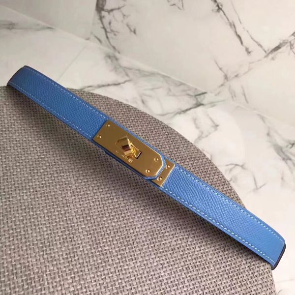 HERM Kelly 18 Belt In Blue Epsom Leather