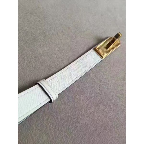 HERM Kelly 18 Belt In White Epsom Leather