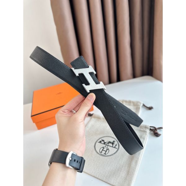 HERM H Speed Reversible Belt 32MM in Black Epsom Calfskin