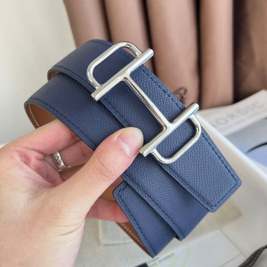 HERM Royal Reversible Belt 38MM in Blue and Gold Epsom Calfskin