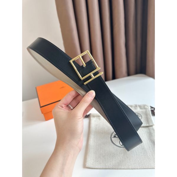 HERM Nathan 40MM Belt in Grey Clemence Leather