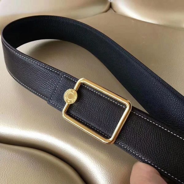 HERM Oscar Buckle 40 MM Belt Black Reversible Leather