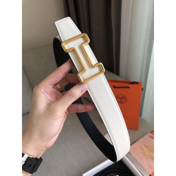 HERM Tonight 38MM Reversible Belt In Black/White Epsom Leather