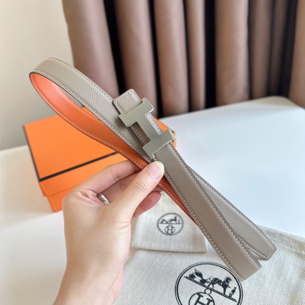 HERM Mini Constance 24mm Belt in Taupe Epsom Leather and Tan Swift Leather