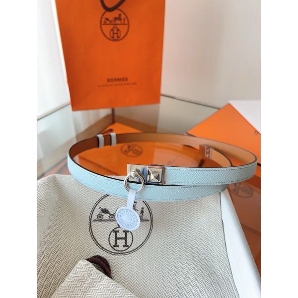 HERM Rivale 18 Belt in Blue Brume Epsom Calfskin