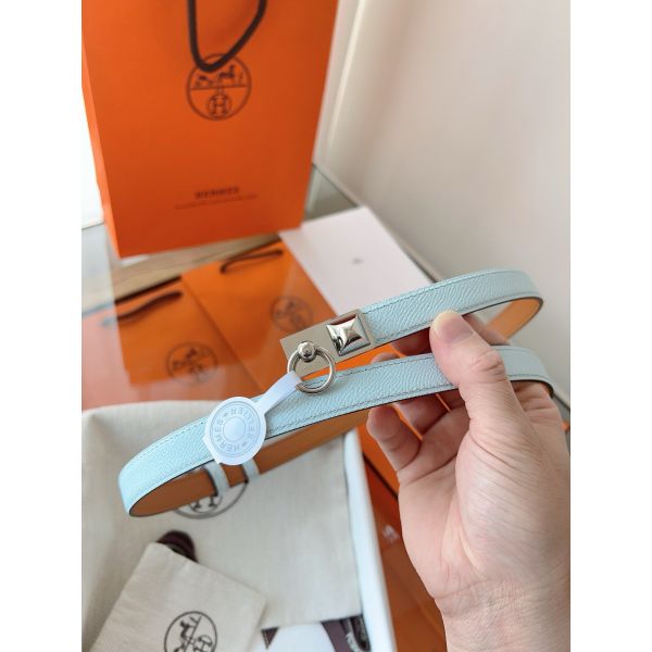 HERM Rivale 18 Belt in Blue Brume Epsom Calfskin