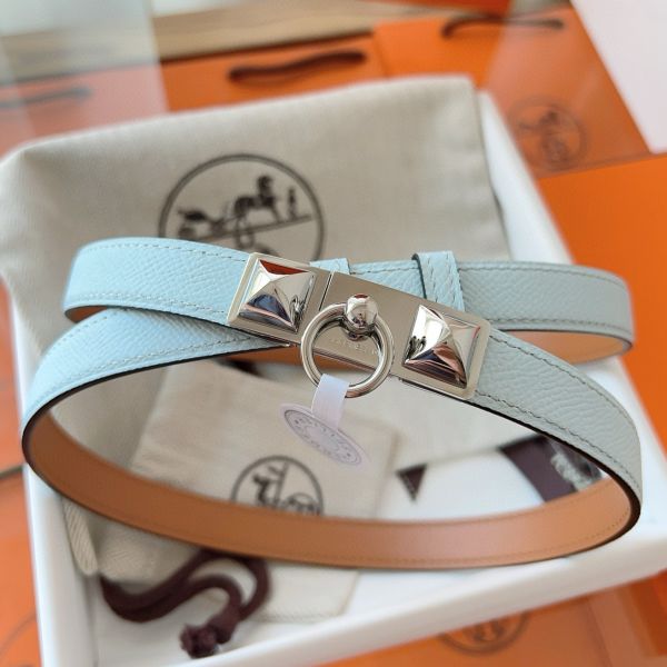 HERM Rivale 18 Belt in Blue Brume Epsom Calfskin