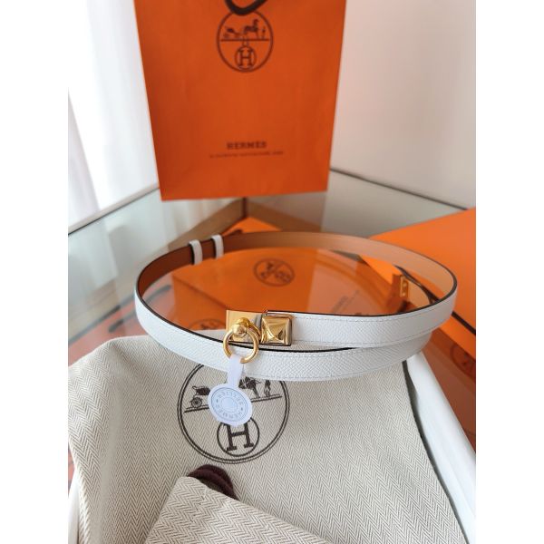 HERM Rivale 18 Belt in White Epsom Calfskin