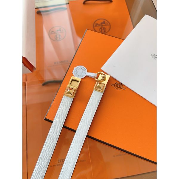 HERM Rivale 18 Belt in White Epsom Calfskin