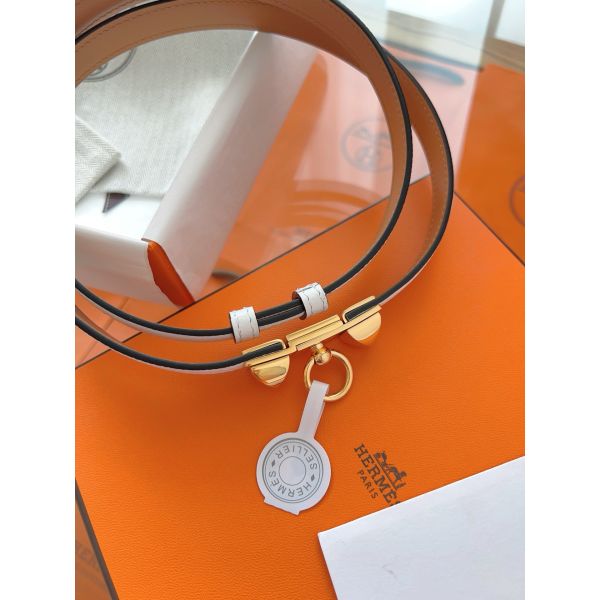 HERM Rivale 18 Belt in White Epsom Calfskin