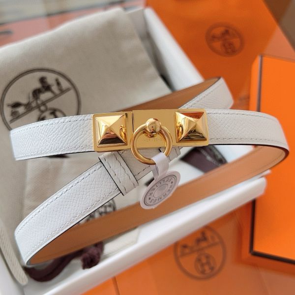 HERM Rivale 18 Belt in White Epsom Calfskin