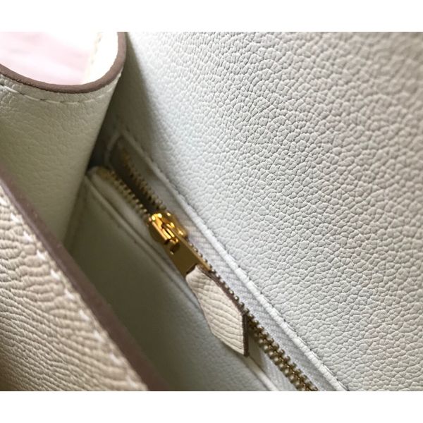 HERM White Constance MM 24cm Epsom Leather Bag