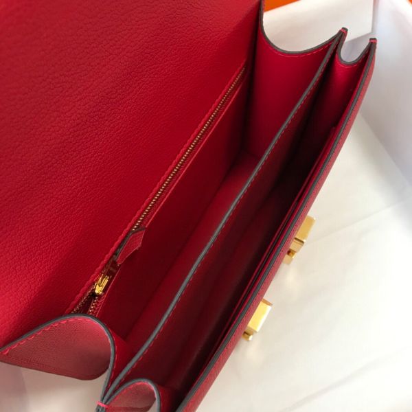 HERM Red Constance MM 24cm Epsom Leather Bag