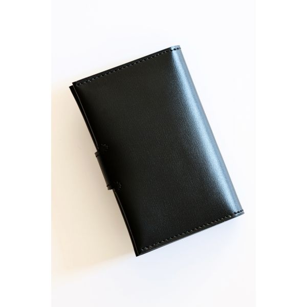 HERM R.M.S Card Holder in Black Box Calfskin