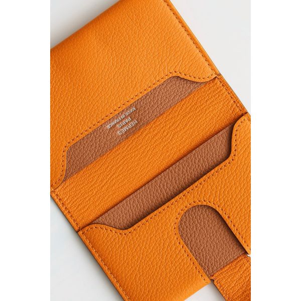 HERM R.M.S Card Holder in Apricot Evergrain Calfskin