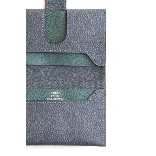 HERM R.M.S Card Holder in Blue Nuit Evergrain Calfskin