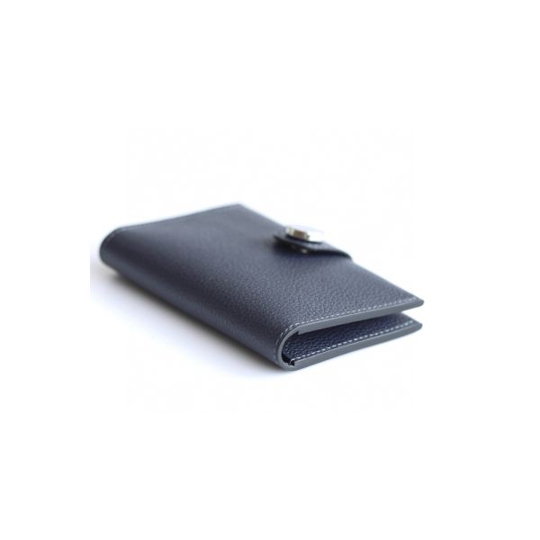 HERM R.M.S Card Holder in Blue Nuit Evergrain Calfskin
