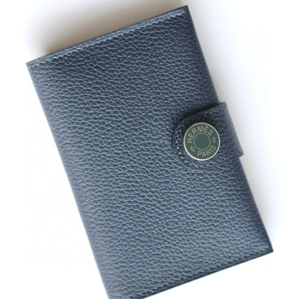 HERM R.M.S Card Holder in Blue Nuit Evergrain Calfskin
