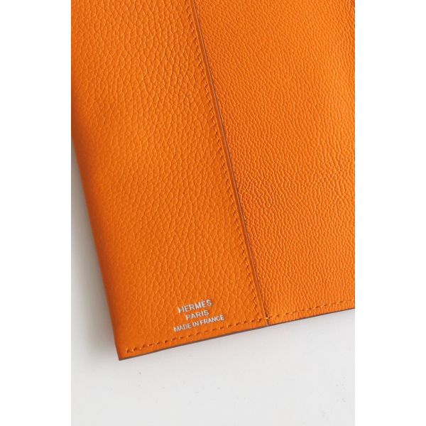HERM R.M.S Passport Holder in Apricot Evercolor Calfskin