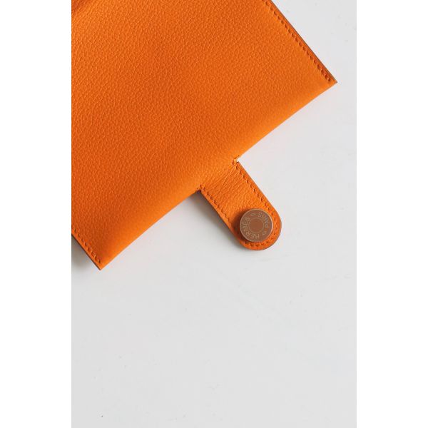 HERM R.M.S Passport Holder in Apricot Evercolor Calfskin