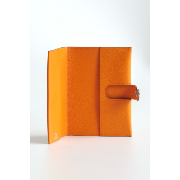 HERM R.M.S Passport Holder in Apricot Evercolor Calfskin