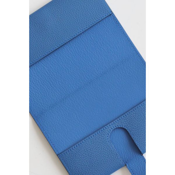 HERM R.M.S Passport Holder in Blue France Evercolor Calfskin