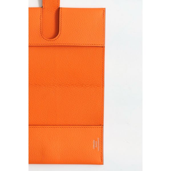 HERM R.M.S Passport Holder in Orange Evercolor Calfskin