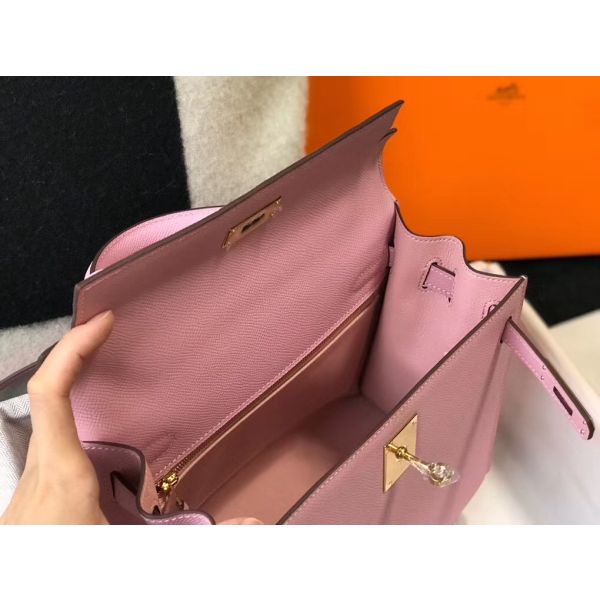 HERM Kelly 28cm Bag In Mauve Sylvestre Epsom Leather GHW