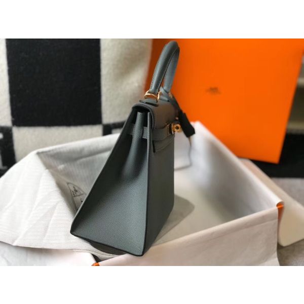HERM Kelly 28cm Bag In Vert Amande Epsom Leather GHW