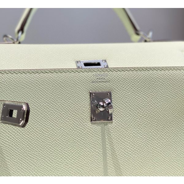 HERM Kelly 28cm Bag In Vert Fizz Epsom Leather PHW