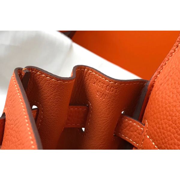 HERM Kelly 32cm Bag In Orange Clemence Leather GHW