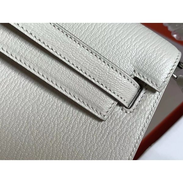 HERM Kelly Elan Handmade Bag In Craie Chevre Mysore Leather
