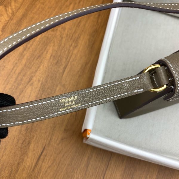 HERM Kelly Elan Handmade Bag In Taupe Chevre Mysore Leather