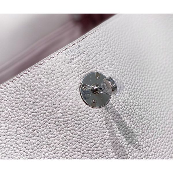 HERM Lindy 26cm Bag in Mauve Pale Clemence Leather