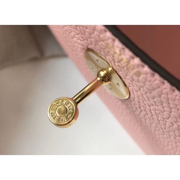 HERM Lindy 26cm Bag In Pink Clemence Leather GHW