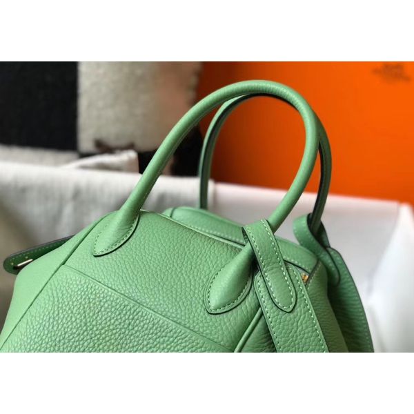 HERM Lindy 26cm Bag In Vert Criquet Clemence Leather GHW