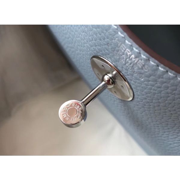 HERM Lindy 30cm Bag In Blue Lin Clemence Leather PHW